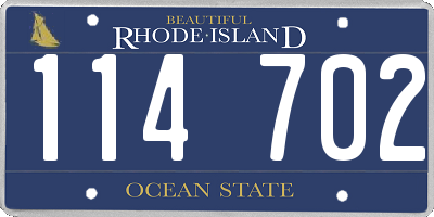 RI license plate 114702