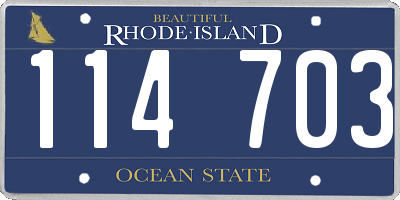 RI license plate 114703