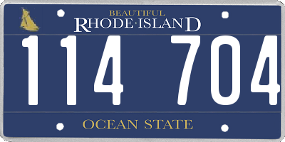 RI license plate 114704
