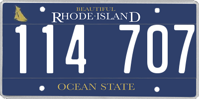 RI license plate 114707