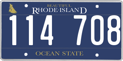 RI license plate 114708