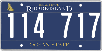 RI license plate 114717