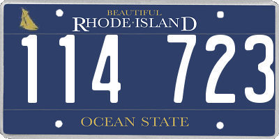 RI license plate 114723