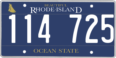 RI license plate 114725