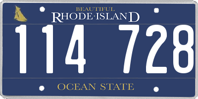 RI license plate 114728