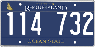 RI license plate 114732