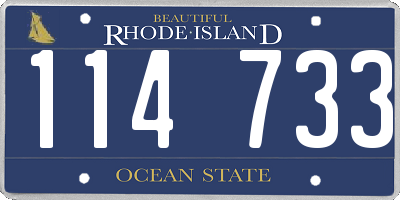 RI license plate 114733