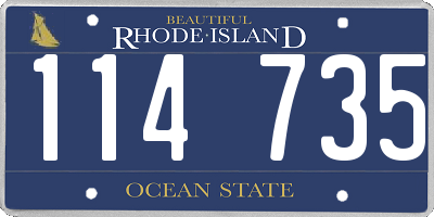 RI license plate 114735