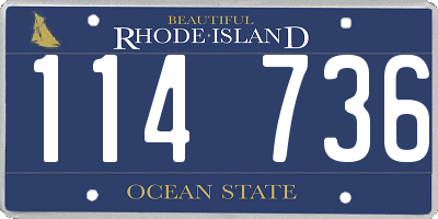 RI license plate 114736