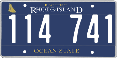 RI license plate 114741