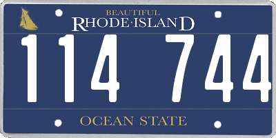 RI license plate 114744