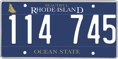 RI license plate 114745