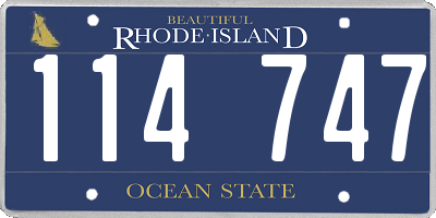 RI license plate 114747