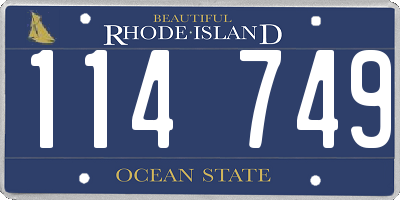 RI license plate 114749