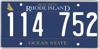 RI license plate 114752