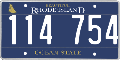 RI license plate 114754