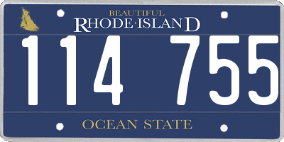 RI license plate 114755