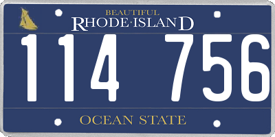 RI license plate 114756