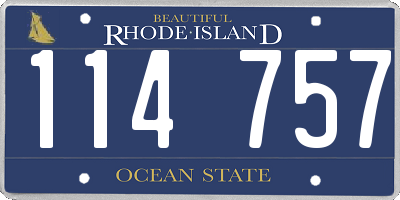 RI license plate 114757
