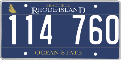 RI license plate 114760