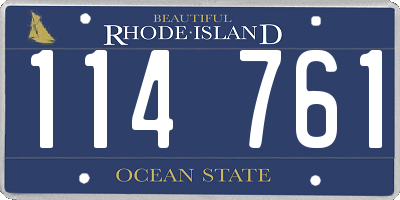 RI license plate 114761