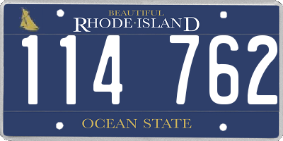 RI license plate 114762