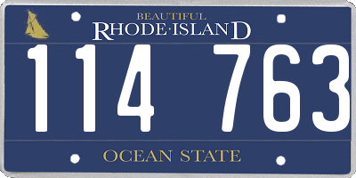 RI license plate 114763