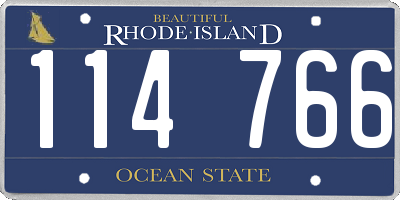 RI license plate 114766