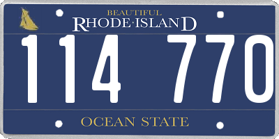 RI license plate 114770