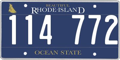 RI license plate 114772
