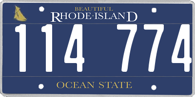 RI license plate 114774