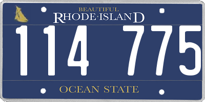 RI license plate 114775