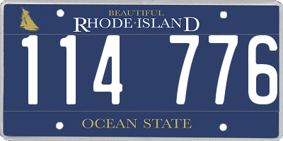 RI license plate 114776
