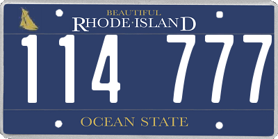 RI license plate 114777