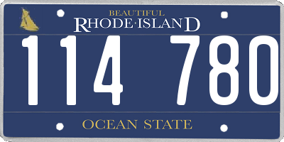 RI license plate 114780