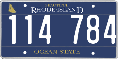RI license plate 114784