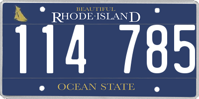 RI license plate 114785