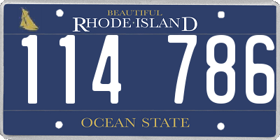 RI license plate 114786