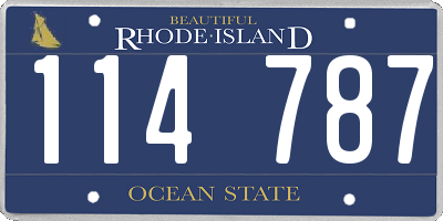 RI license plate 114787