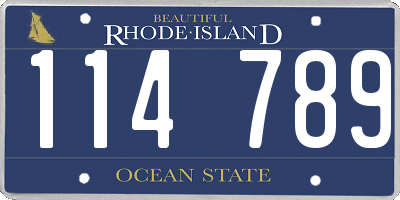 RI license plate 114789