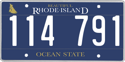 RI license plate 114791
