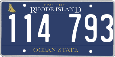 RI license plate 114793
