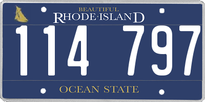 RI license plate 114797