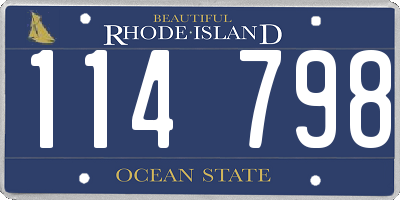 RI license plate 114798