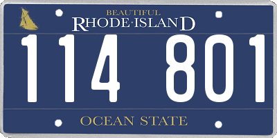 RI license plate 114801