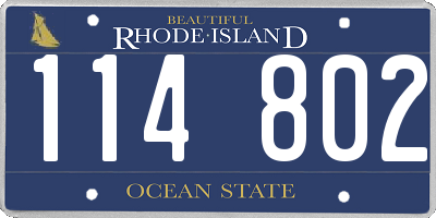 RI license plate 114802