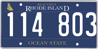 RI license plate 114803