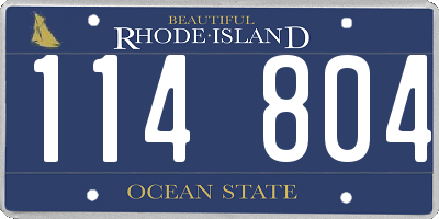 RI license plate 114804