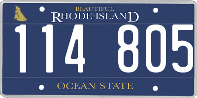 RI license plate 114805