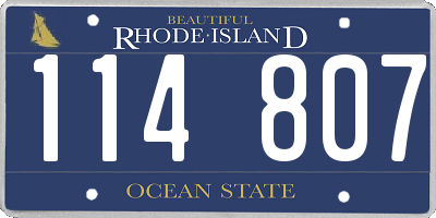 RI license plate 114807